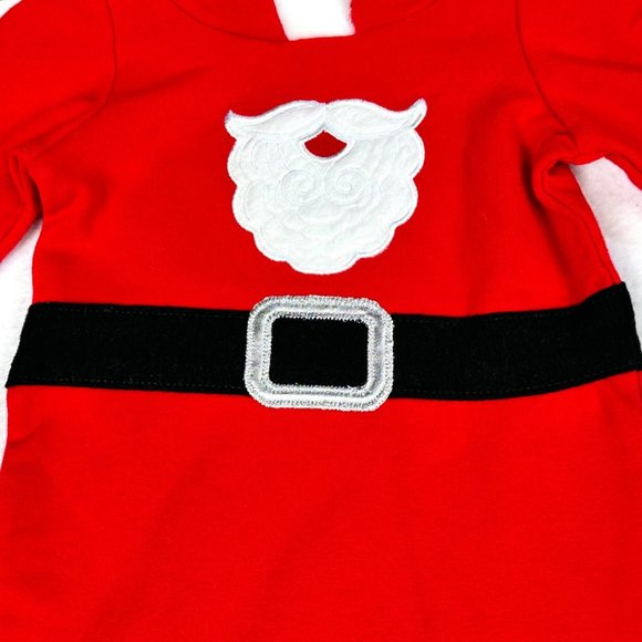 Cat & Jack Baby Santa Suit One Piece w/Attached Hat/Hood NWT - Picture 2 of 6